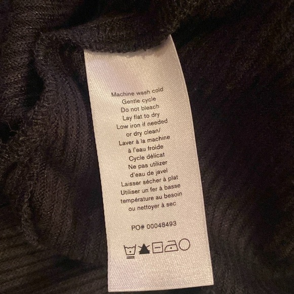 Rag & Bone black ribbed hoodie cropped bell sleeves stretch Sz M - Picture 9 of 9